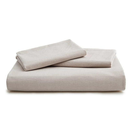 Bettwäsche-Set 135x200 Baumwolle Leinen Taupe 2-teilig