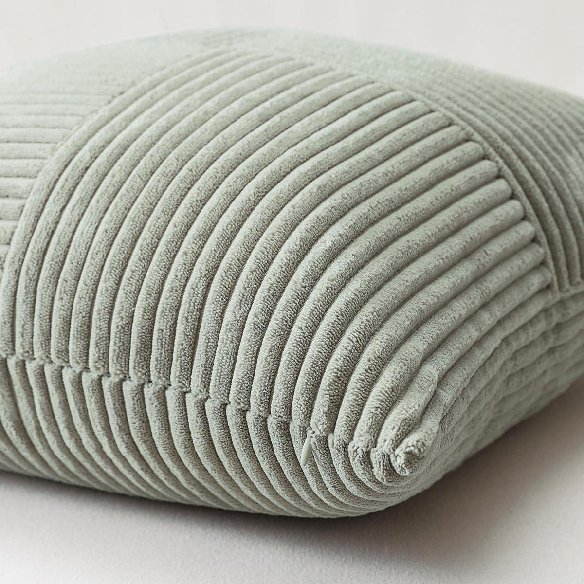 Cord Kissenbezug 40x60 cm, Hellgrau, 2er Set, Streifenmuster
