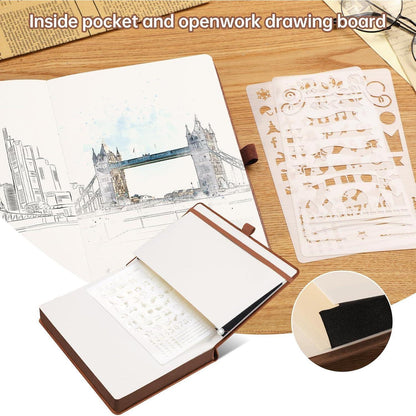 A5 Blanko Notizbuch in Lederoptik Hardcover – Braun