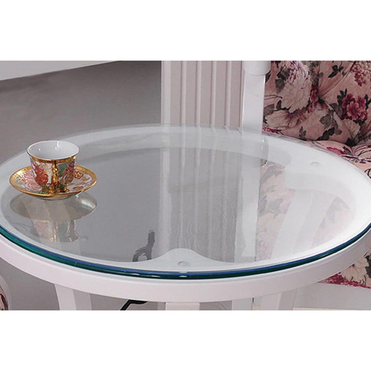 PVC Tischdecke Transparent Rund 100cm, 2mm Dicke Wasserdicht
