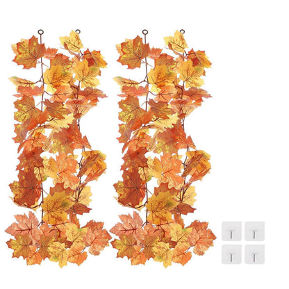 Herbstgirlande Ahornblätter 175cm - 2er Set für Tür & Deko