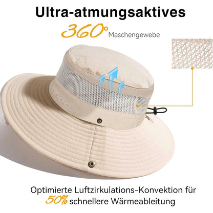 Faltbarer Sonnenhut Damen & Herren UV-Schutz 50 – Khaki