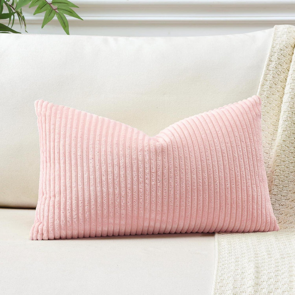 Cord Kissenbezug Rosa 40x60cm - Weicher Zierkissenbezug