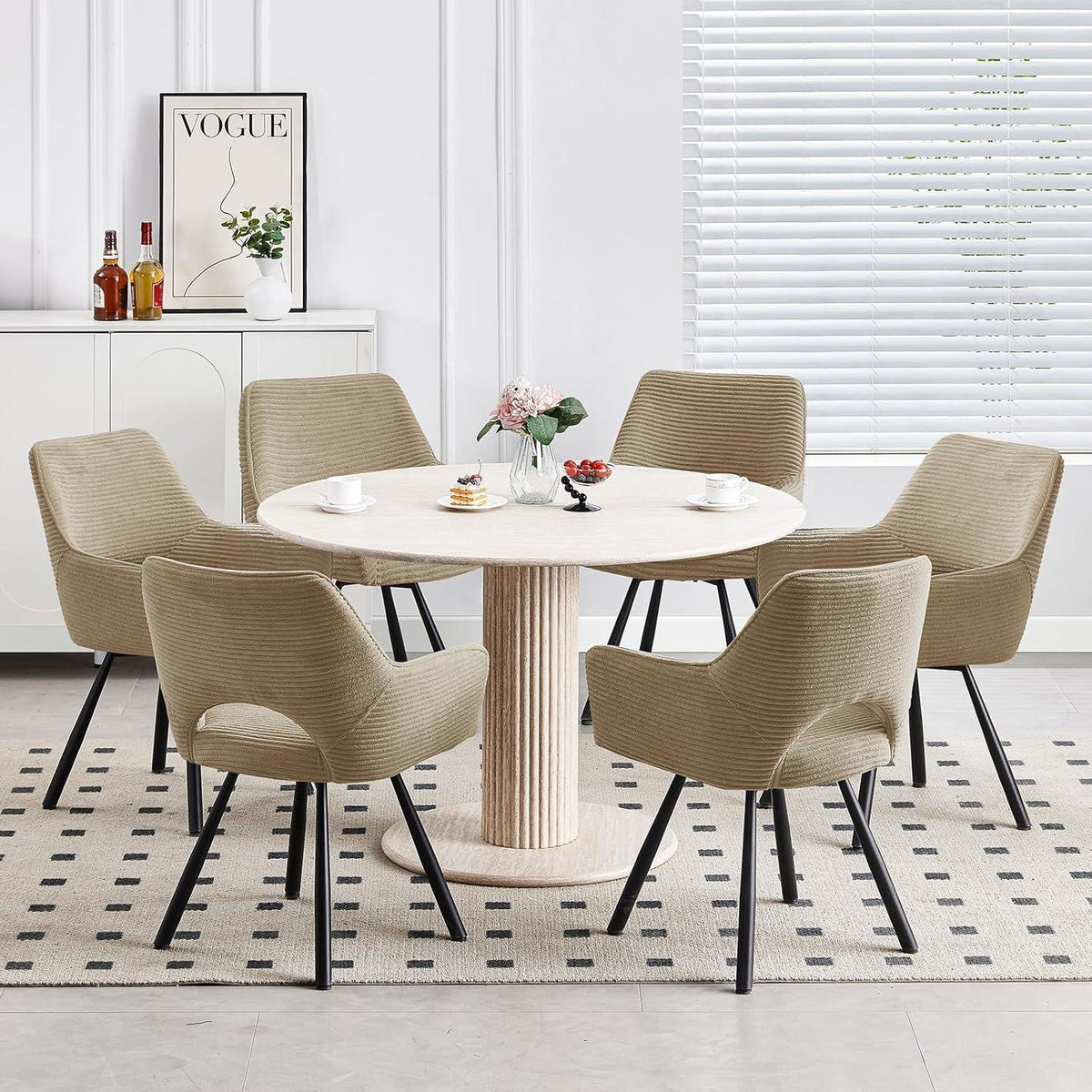 2er Set Drehbar Stühle | Bequeme Esszimmerstühle Braun