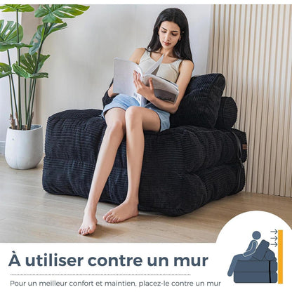 Faltbares Schlafsofa mit Kissen & Matratze – Komfortables Bodensofa