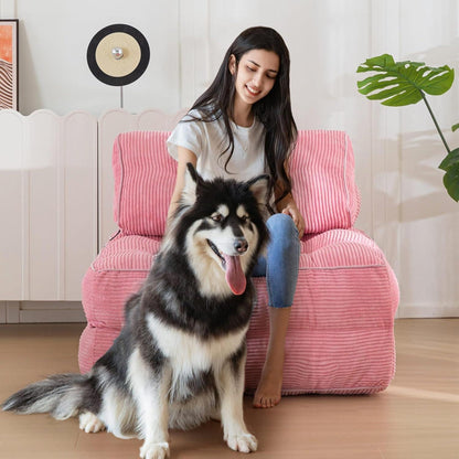 Faltbares Schlafsofa mit Kissen & Matratze – Rosa