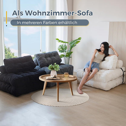 Faltbares Schlafsofa mit Kissen & Matratze – Komfortables Bodensofa