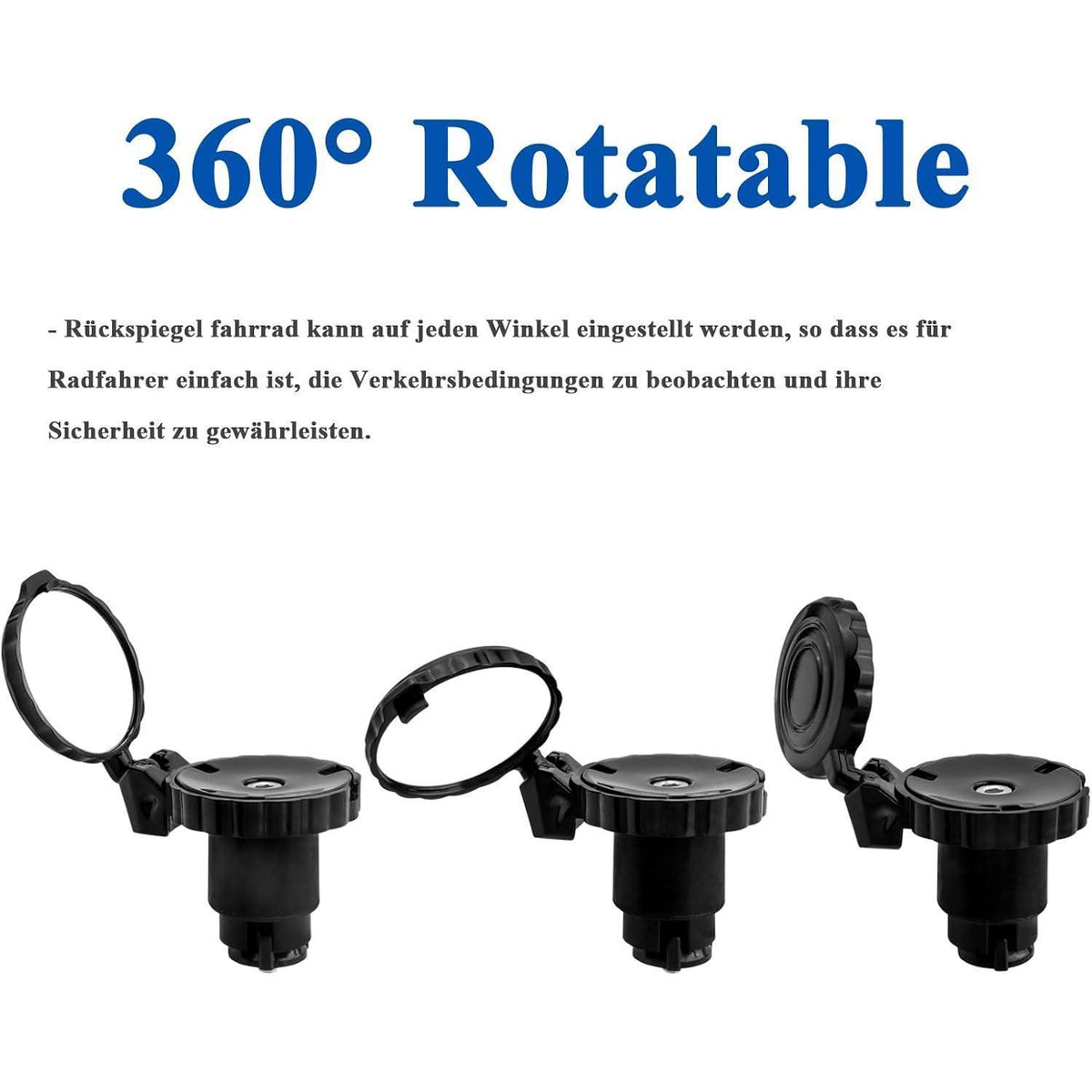 Fahrradspiegel 2er-Set, 360° drehbar & klappbar