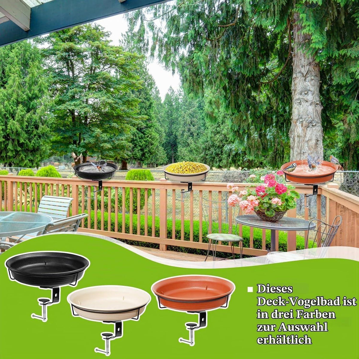 Vogeltränke Balkon Modern – Frostsicher & Hängend Braun