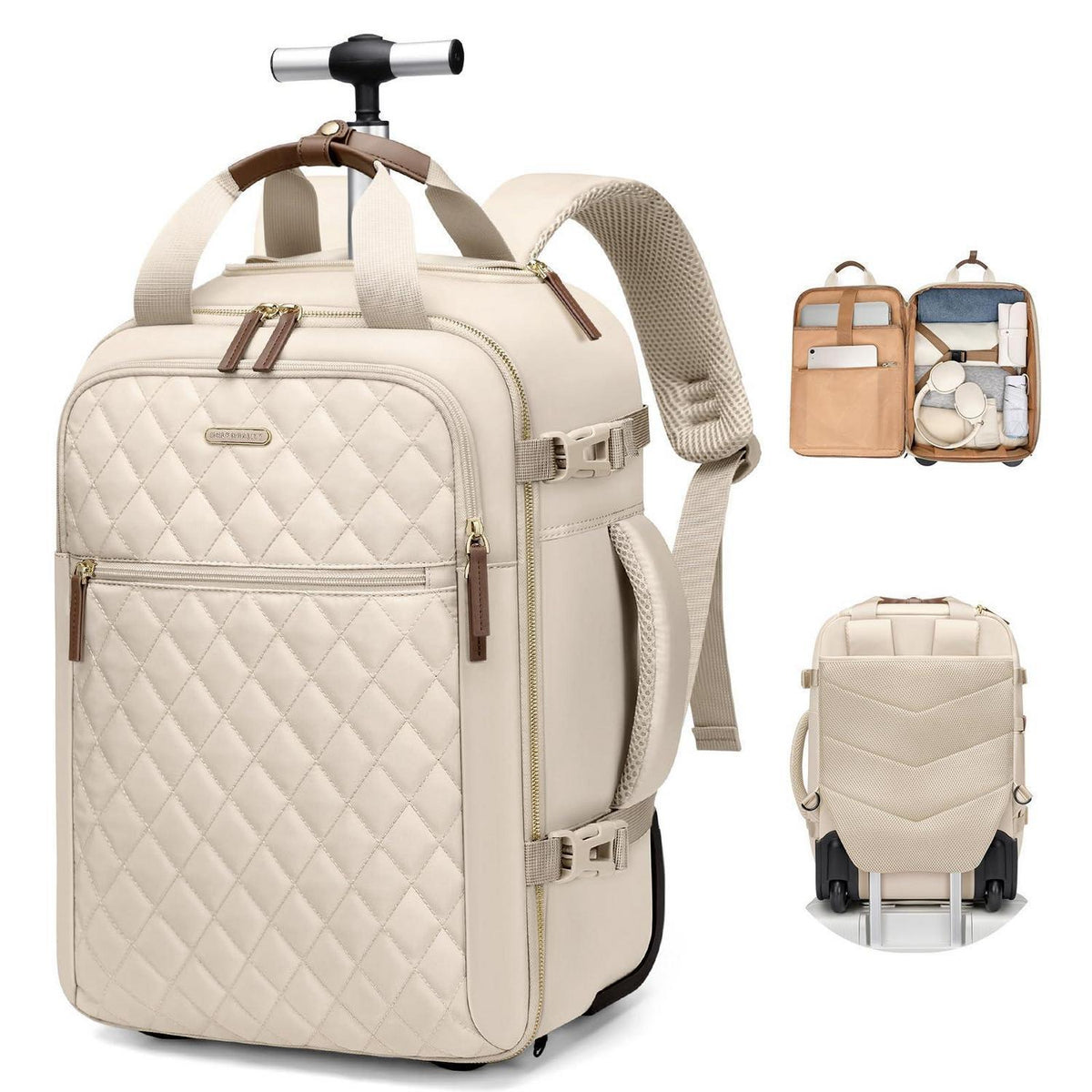 Reiserucksack mit Rollen | 17 Zoll Laptop Rucksack Handgepäck