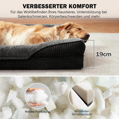 Orthopädisches Hundebett Memory Foam XXL, Grau