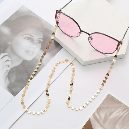2x Brillenkette Damen Gold Sterne Pailletten Brillenband