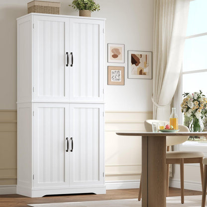 180 cm Küchenschrank mit 4 Türen – Weißes Buffetschrank & Esszimmermöbel