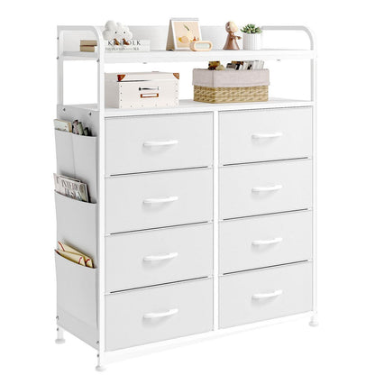 Weiße Kommode mit 8 Schubladen – Stauraum für Schlafzimmer & Wohnzimmer