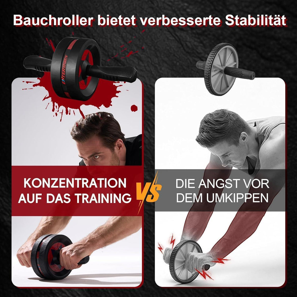 Bauchroller mit Kniepolster für effektives Bauchmuskeltraining