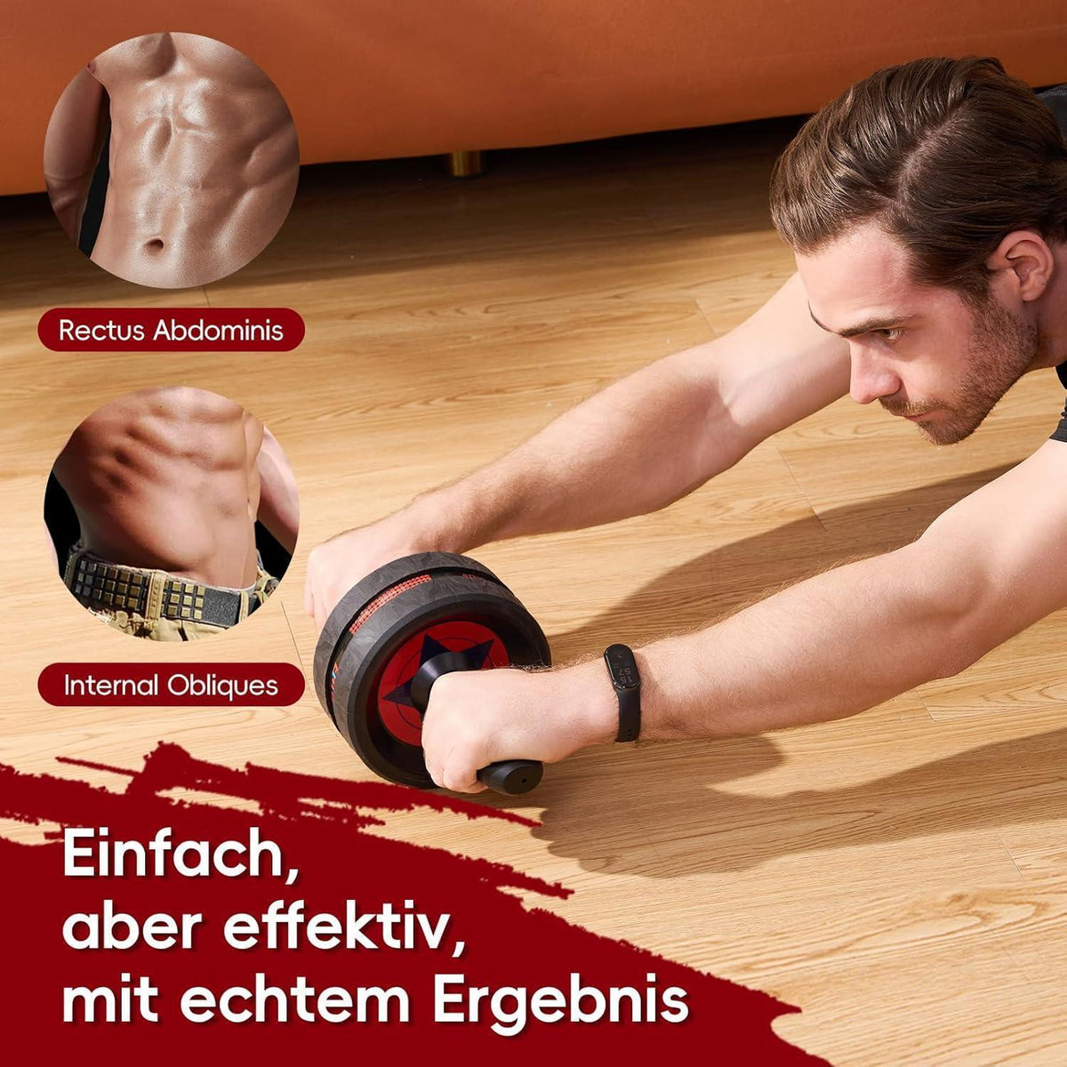 Bauchroller mit Kniepolster für effektives Bauchmuskeltraining