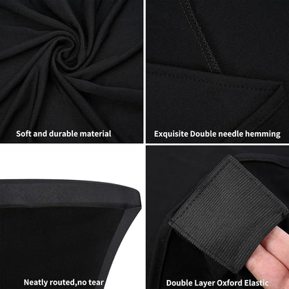 10er-Set Stehtischhusse Stretch für Bistrotisch Ø 70-75 cm Schwarz