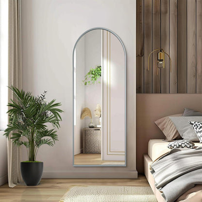 Gewölbter Wandspiegel 120x40cm – Modern & Elegant Grau