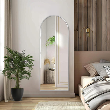 Gewölbter Wandspiegel 120x40cm – Moderner Aluminiumrahmen