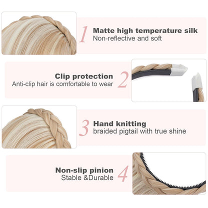 Stirnband mit Ponyfransen – Dunkelblond Mix mit Blond