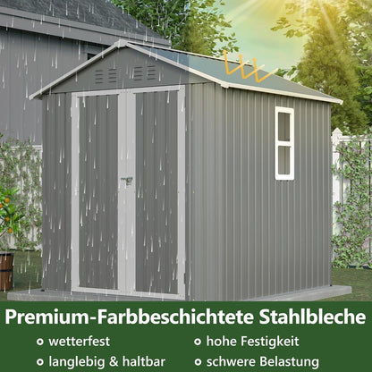 Gerätehaus 185x191cm mit Fenster & Metallfundament