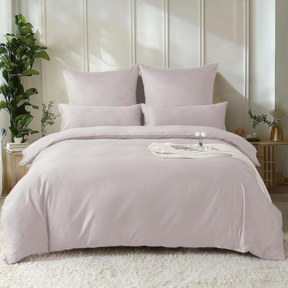 Satin Bettwäsche Set 135x200 Staubrosa Baumwolle 4tlg.