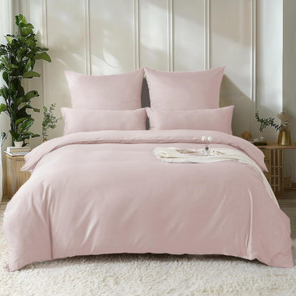 Satin Bettwäsche Set Altrosa 220x240 Baumwolle Kühlend