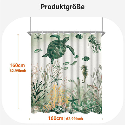 Duschvorhang Meeresschildkröte 160x160 cm Textil wasserabweisend waschbar