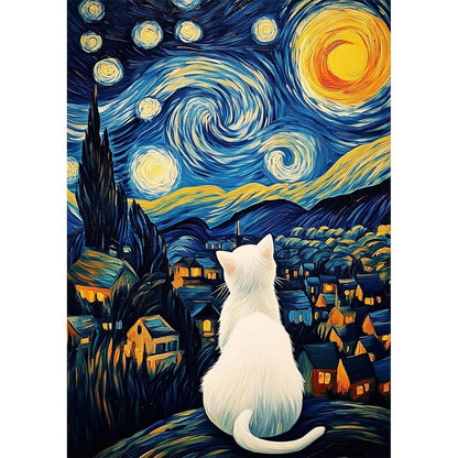 5D Diamantmalerei Katze – Vollbild DIY Set für Erwachsene