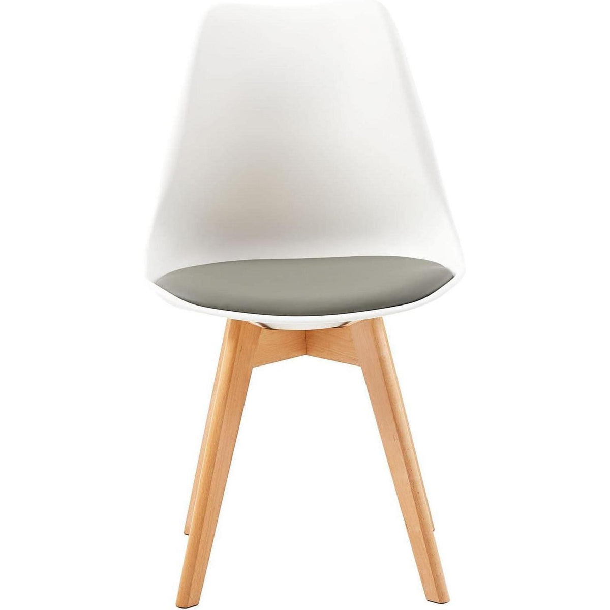 8 Esszimmerstühle skandinavisch, weiß & grau, Retro Design
