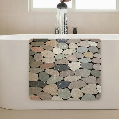 Rutschfeste Duschmatte 80x120 cm - Steinmuster & Peeling