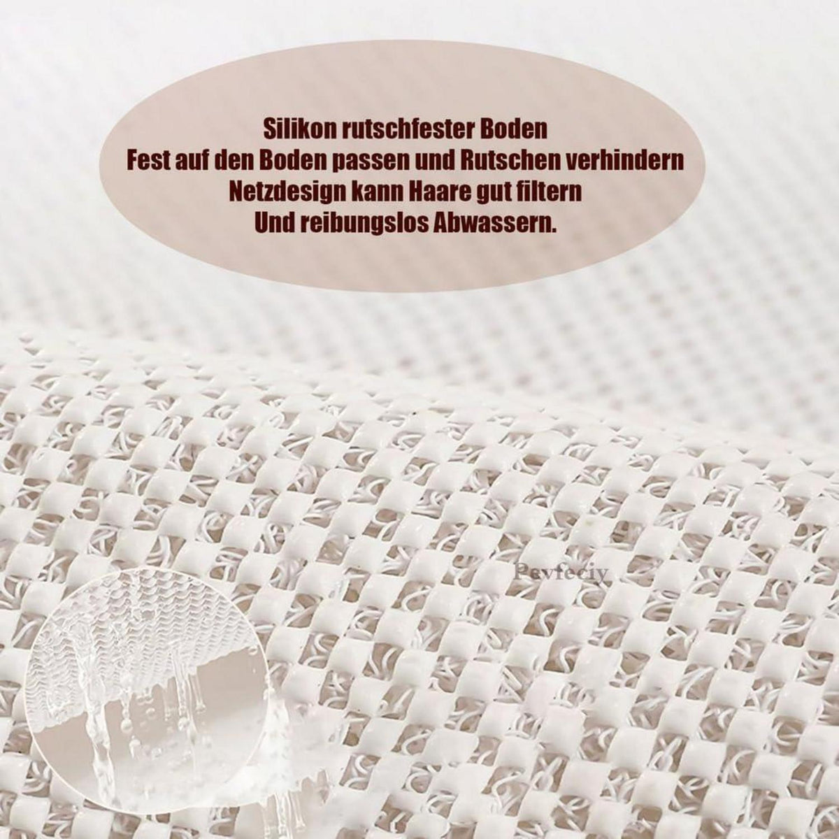 Rutschfeste Badematte 120x150 cm - Steinmuster Duschmatte