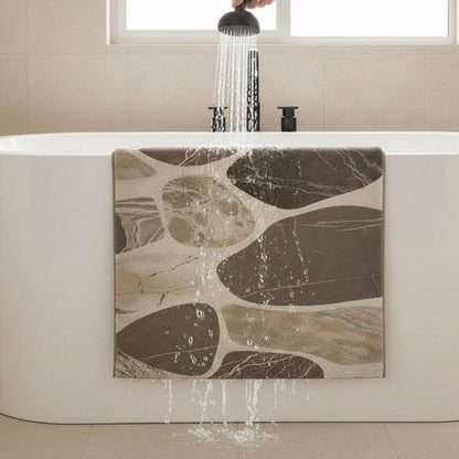 Rutschfeste Duschmatte 120x150 cm – Steinmuster & Zuschneidbar