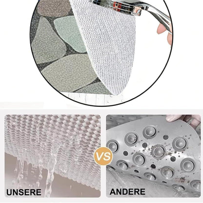 Rutschfeste Duschmatte 120x150 cm – Steinmuster & Antirutsch