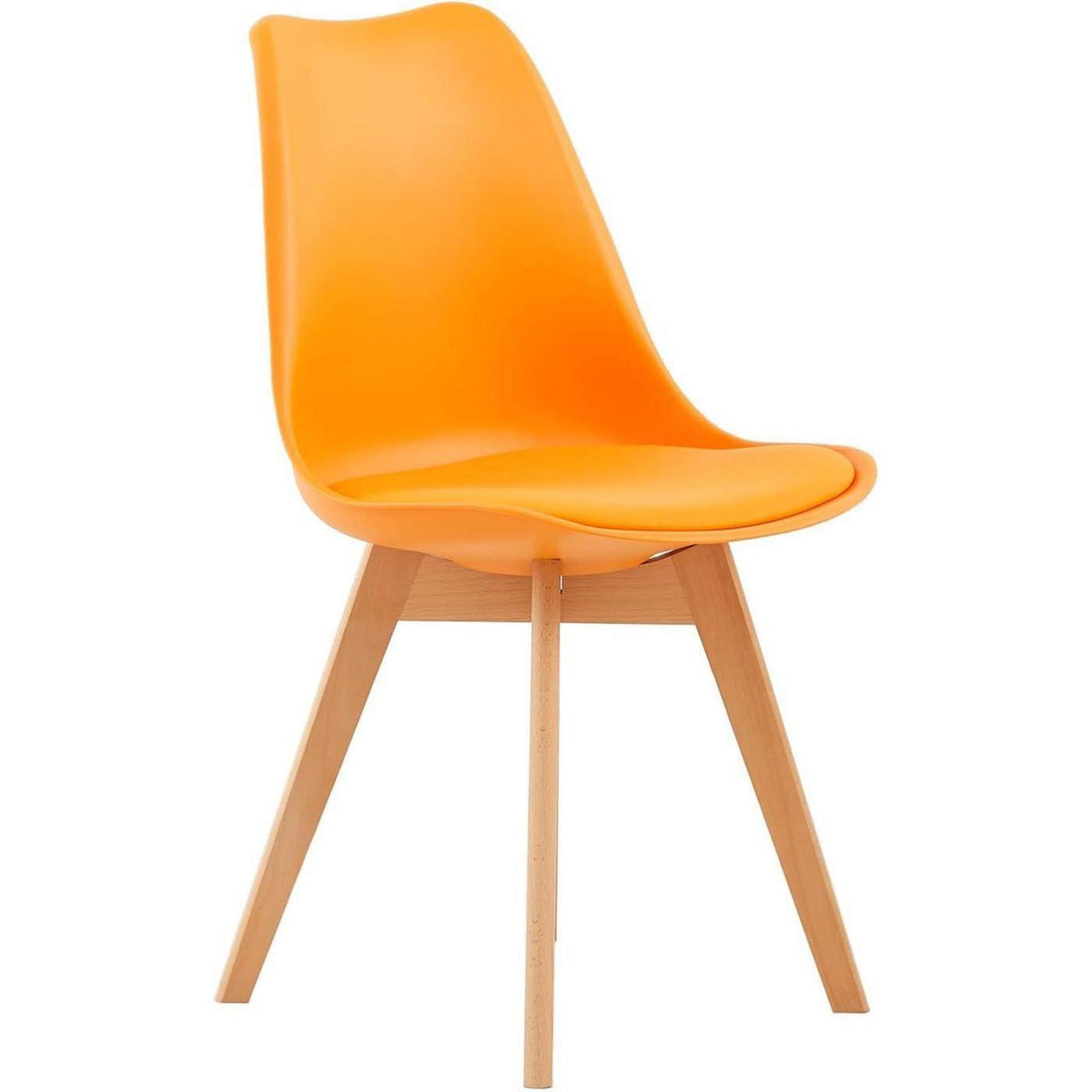 Skandinavischer Esszimmerstuhl Retro, Orange (8er Set)