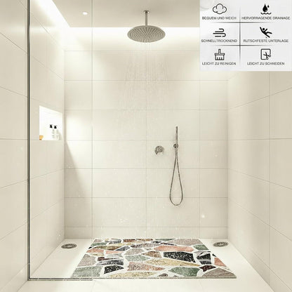 Rutschfeste Badematte 120x140 cm - Steinmuster Duschmatte