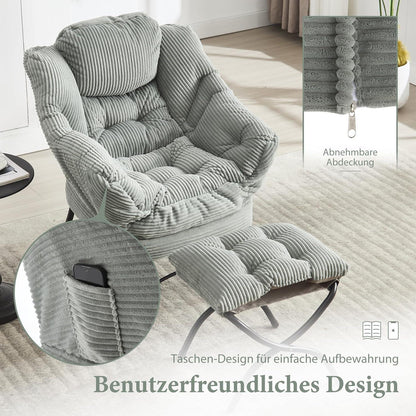 Lazy Chair mit Ottomane – Bequemer Faulenzersessel Grün