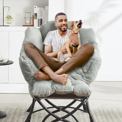 Lazy Chair mit Ottomane – Bequemer Faulenzersessel Grün