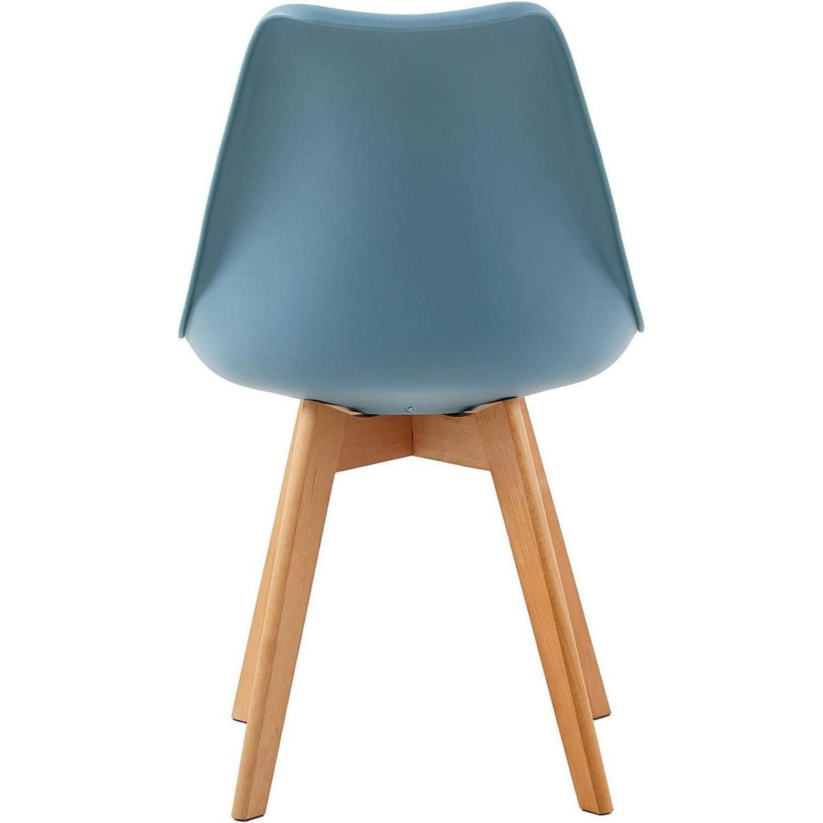 Skandinavischer Esszimmerstuhl Retro Blau, Polsterung & Buchenholzbeine