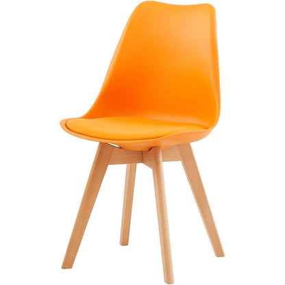 Skandinavischer Esszimmerstuhl Retro, Orange (4er Set)