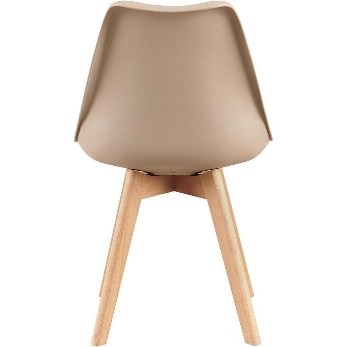 Skandinavischer Esszimmerstuhl Retro, Buchenholz, Beige (8er Set)