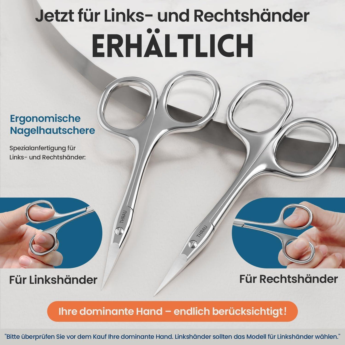 Rechtshänder Nagelschere Edelstahl – Präzise Hautschere