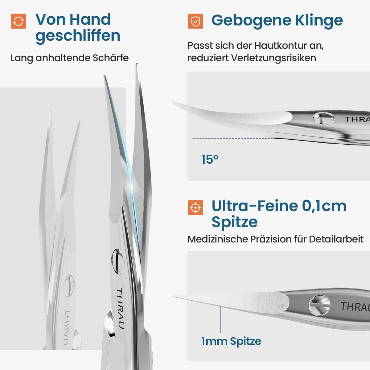 Rechtshänder Nagelschere Edelstahl – Präzise Hautschere