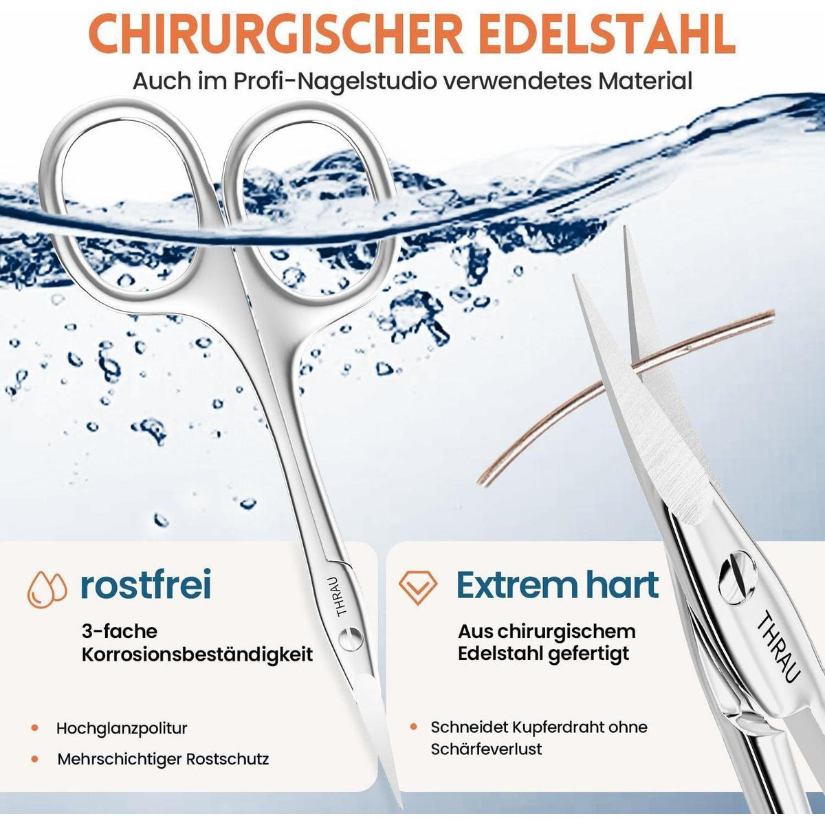 Rechtshänder Nagelschere Edelstahl – Präzise Hautschere