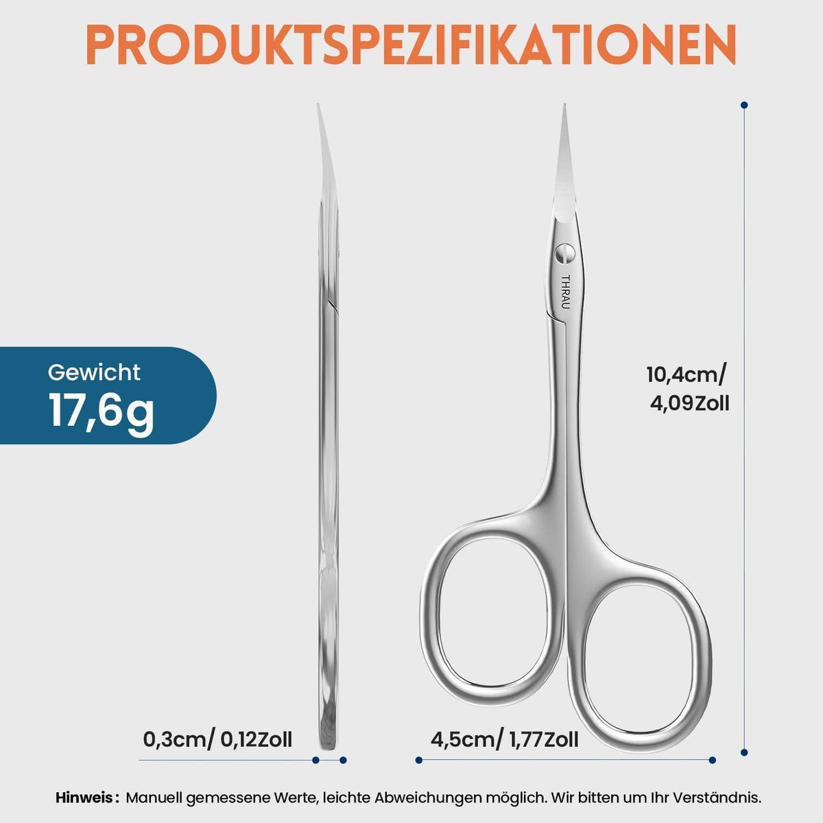 Rechtshänder Nagelschere Edelstahl – Präzise Hautschere