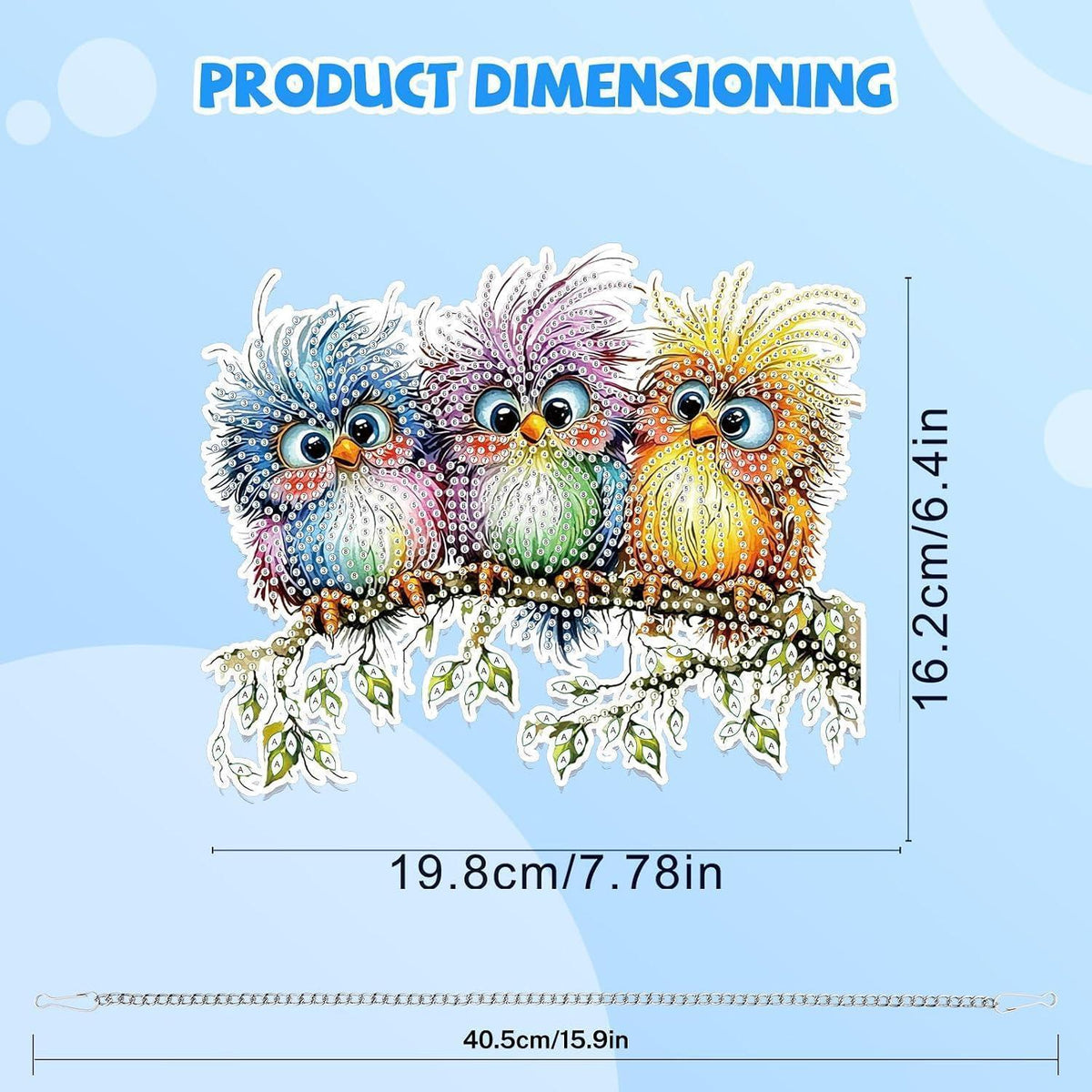 5D Diamond Painting Vogel Anhänger - Bastelset für Erwachsene & Kinder