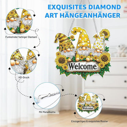 Diamant Painting Anhänger Gnome – DIY Fensterbild für Erwachsene