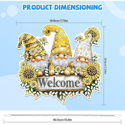 Diamant Painting Anhänger Gnome – DIY Fensterbild für Erwachsene