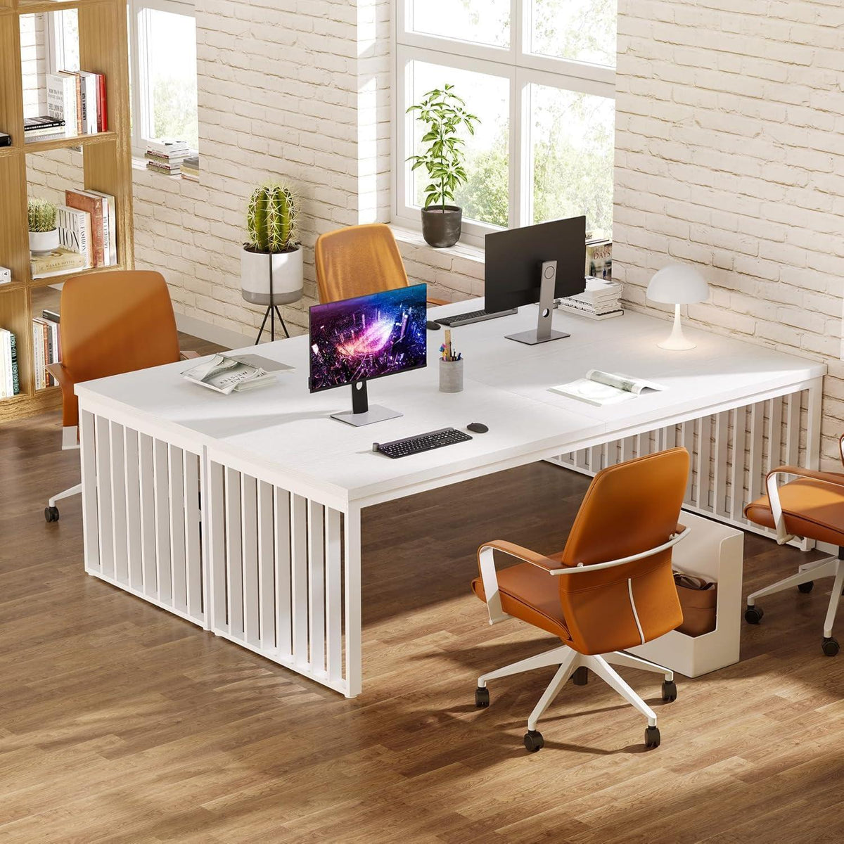 Großer Schreibtisch 180cm – Home Office PC Tisch mit Holzoptik