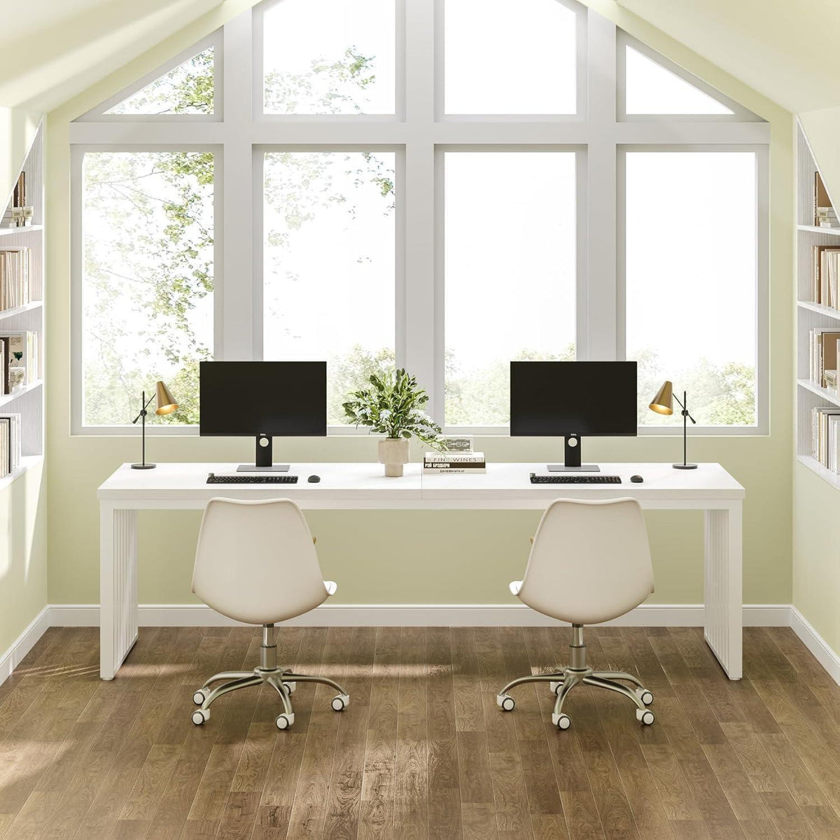 Großer Schreibtisch 180cm – Home Office PC Tisch mit Holzoptik